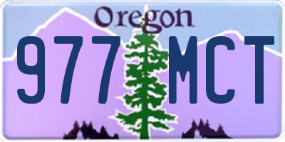 OR license plate 977MCT