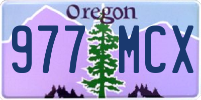 OR license plate 977MCX