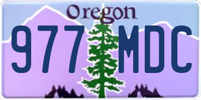 OR license plate 977MDC