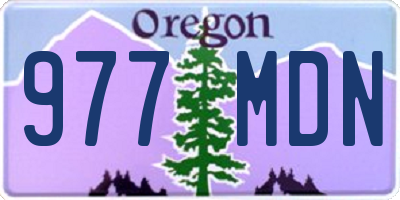 OR license plate 977MDN