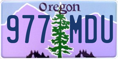 OR license plate 977MDU