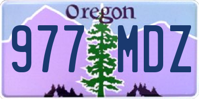 OR license plate 977MDZ