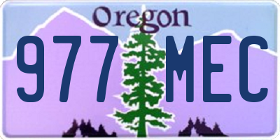 OR license plate 977MEC