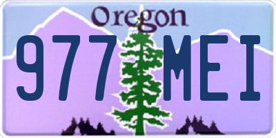 OR license plate 977MEI