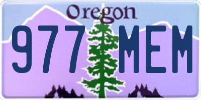 OR license plate 977MEM