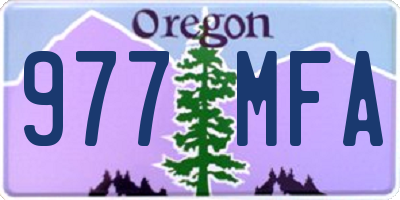 OR license plate 977MFA