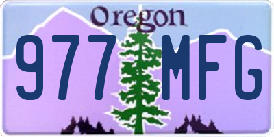 OR license plate 977MFG