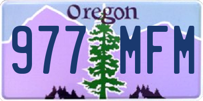 OR license plate 977MFM