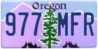 OR license plate 977MFR