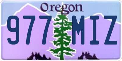 OR license plate 977MIZ