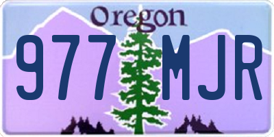 OR license plate 977MJR