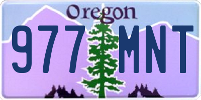 OR license plate 977MNT