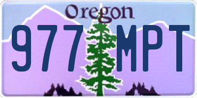 OR license plate 977MPT