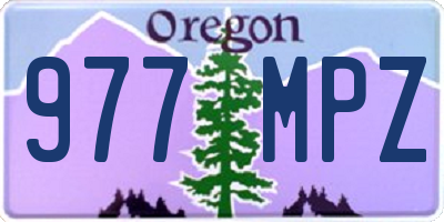 OR license plate 977MPZ