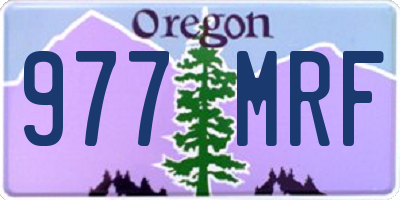 OR license plate 977MRF