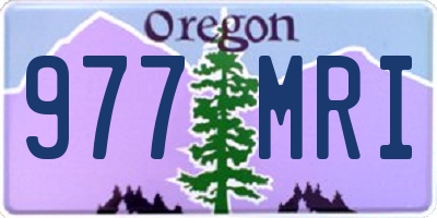 OR license plate 977MRI