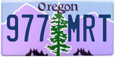 OR license plate 977MRT