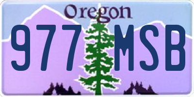 OR license plate 977MSB