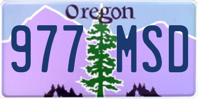 OR license plate 977MSD