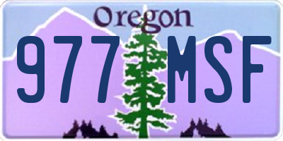 OR license plate 977MSF
