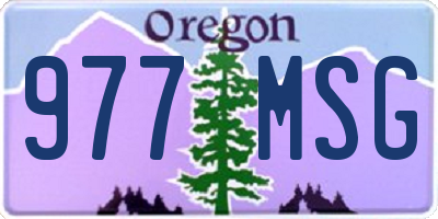 OR license plate 977MSG