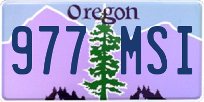 OR license plate 977MSI
