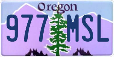 OR license plate 977MSL