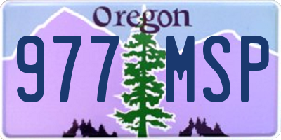 OR license plate 977MSP