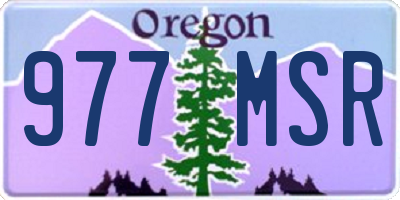 OR license plate 977MSR