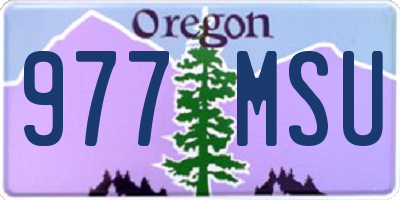 OR license plate 977MSU