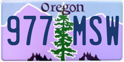 OR license plate 977MSW
