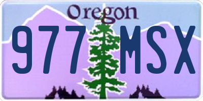 OR license plate 977MSX