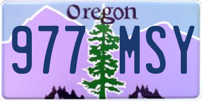 OR license plate 977MSY