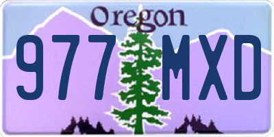 OR license plate 977MXD
