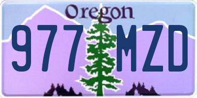 OR license plate 977MZD