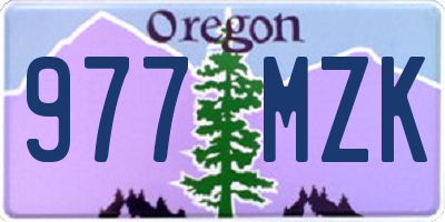 OR license plate 977MZK