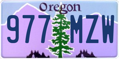 OR license plate 977MZW