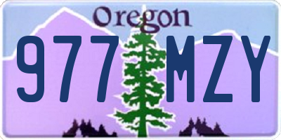 OR license plate 977MZY