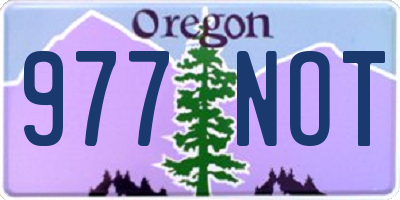 OR license plate 977NOT