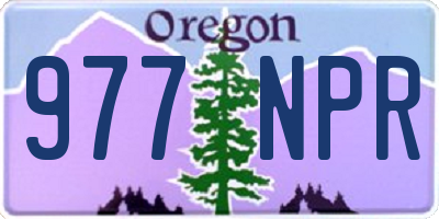 OR license plate 977NPR