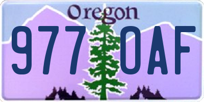 OR license plate 977OAF