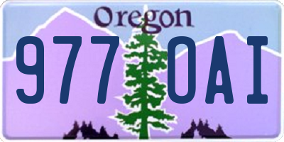 OR license plate 977OAI