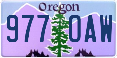 OR license plate 977OAW