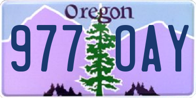 OR license plate 977OAY