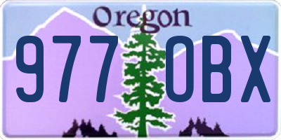 OR license plate 977OBX