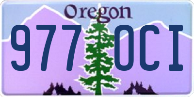 OR license plate 977OCI