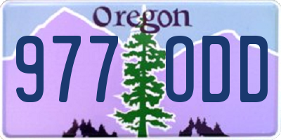 OR license plate 977ODD