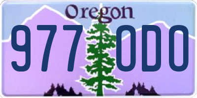 OR license plate 977ODO
