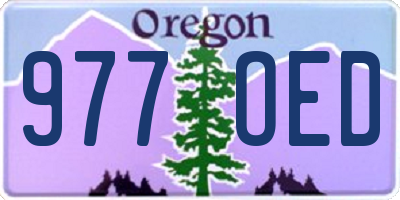 OR license plate 977OED