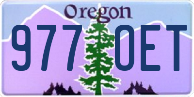 OR license plate 977OET